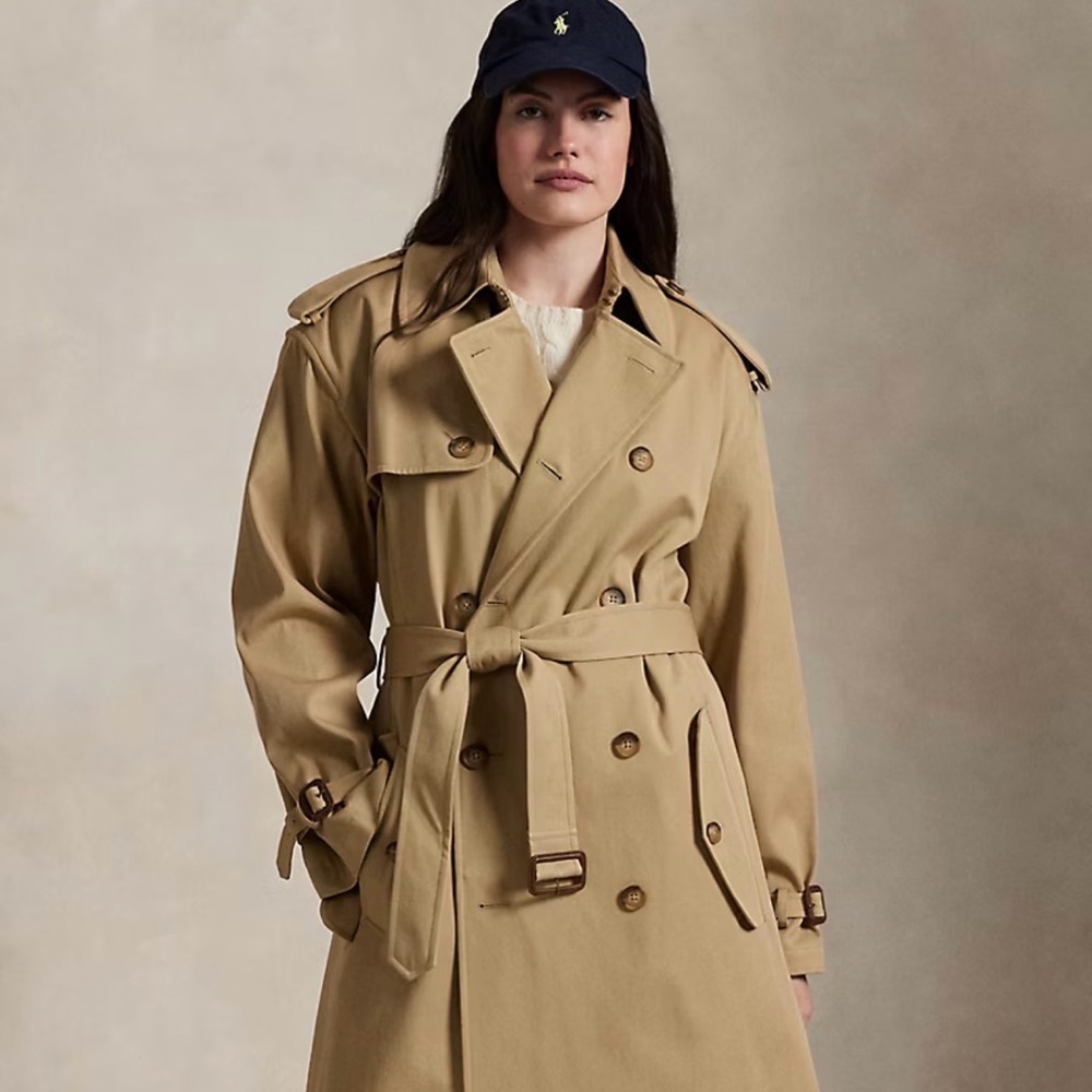 Ralph Lauren Beige Double-Breasted Classic Trench Coat